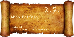 Khon Felícia névjegykártya